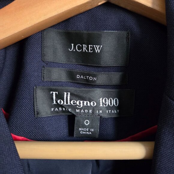 J.Crew Dalton Blazer in Italian Stretch Wool Navy Slim Fit Size Womens 0 Preppy - Picture 2 of 12